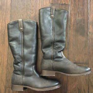 Frye Melissa button tall shearling boots